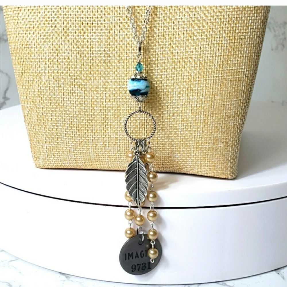 ARTISAN Mixed Media IMAGINE Charm Boho Necklace